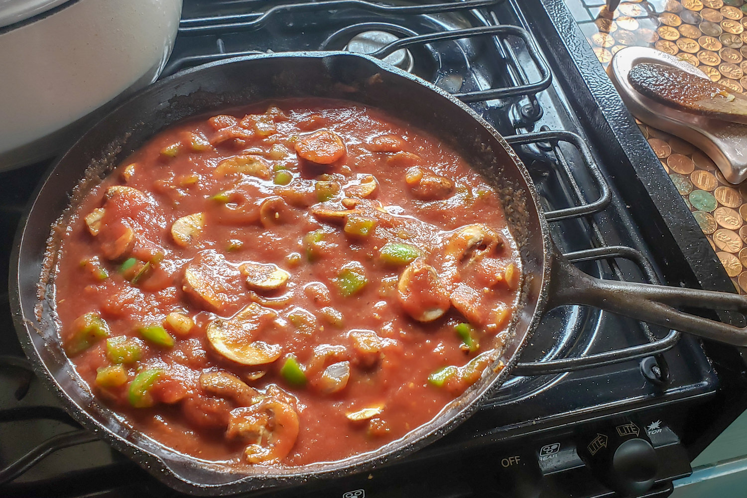 sauce in a pot on the stove
