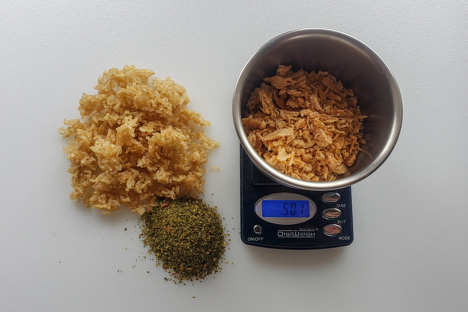 ingredients on a scale