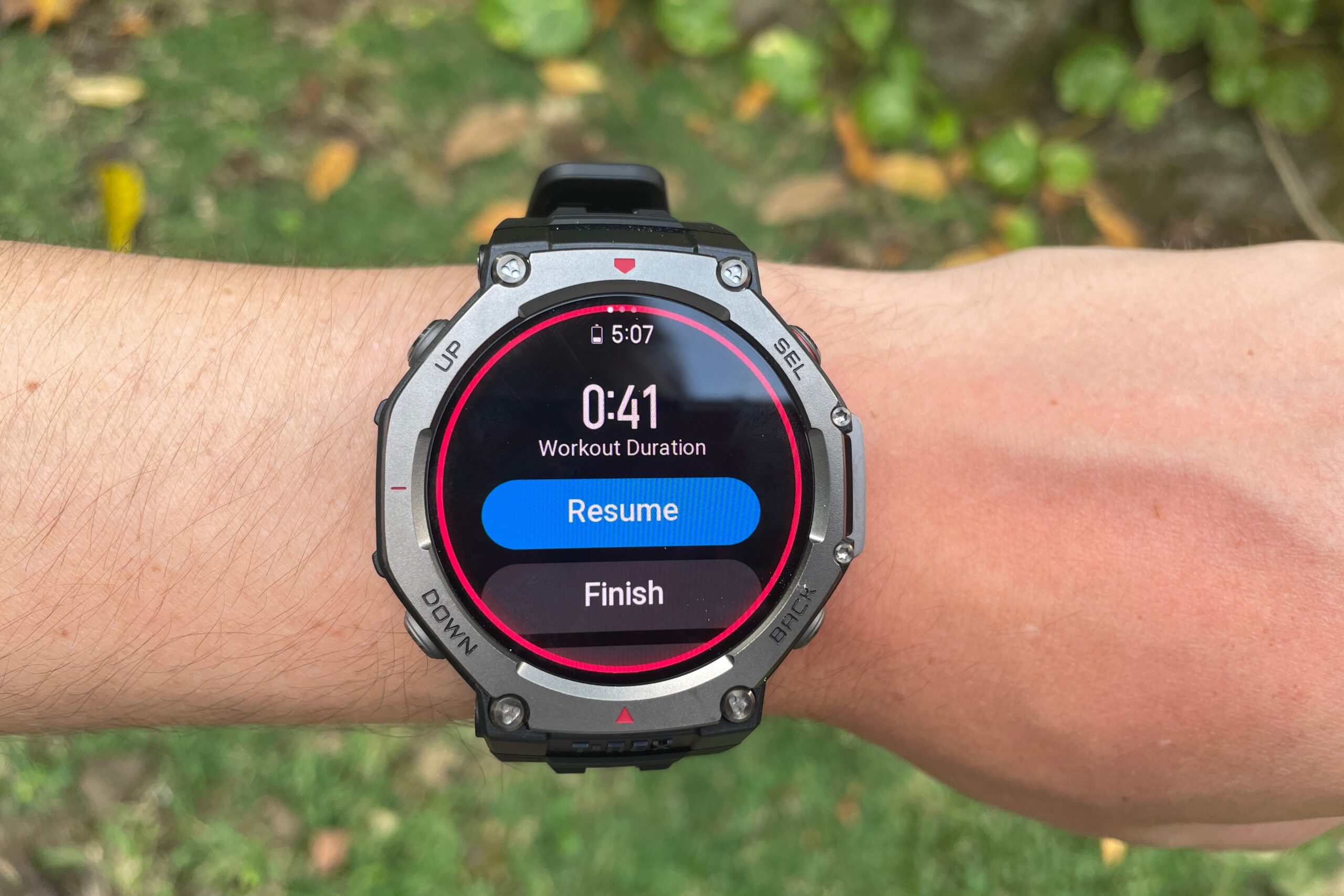 A watch face on a paused activity.